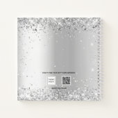 Gastboek baby shower zilveren naam notitieboek (Achterkant)