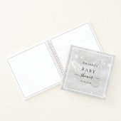 Gastboek baby shower zilveren vlinderglitter notitieboek (Binnen)