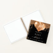 Gastboek Baby shower zwart goud advies glitter Notitieboek (Binnen)