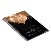 Gastboek Baby shower zwart gouden ballonnen Notitieboek (Rechterzijde)