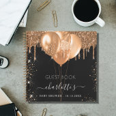 Gastboek Baby shower zwarte goudglitter Notitieboek