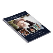 Gastboek begrafenis foto collage blauwe gedenkteke notitieboek (Rechterzijde)