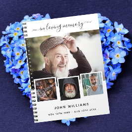 Gastboek begrafenis foto collage wit gedenkteken notitieboek