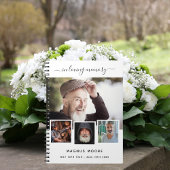 Gastboek begrafenis foto collage wit gedenkteken notitieboek