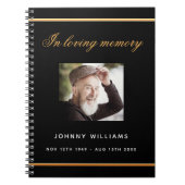 Gastboek begrafenis monument zwarte goudfoto notitieboek (Voorkant)