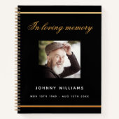 Gastboek begrafenis monument zwarte goudfoto notitieboek (Voorkant)