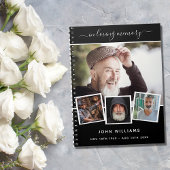 Gastboek begrafenisfoto collage zwart gedenkteken notitieboek