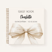 Gastboek beige crème boog Quinceanera Notitieboek (Voorkant)