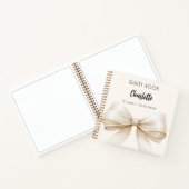 Gastboek beige crème boog verjaardag notitieboek (Binnen)