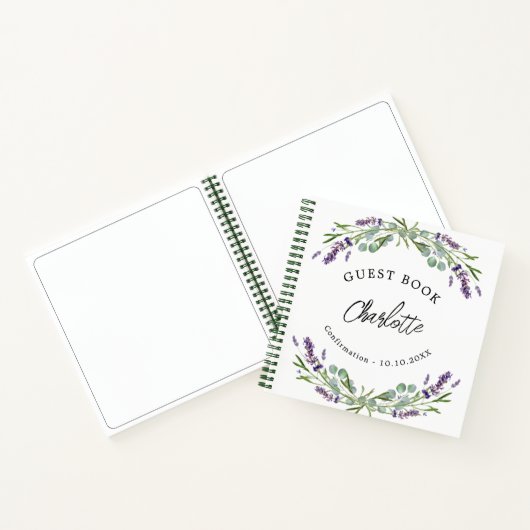 Gastboek Bevestiging lavender violet eucalyptus Notitieboek (Binnen)