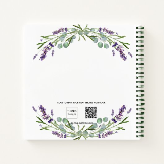 Gastboek Bevestiging lavender violet eucalyptus Notitieboek (Achterkant)