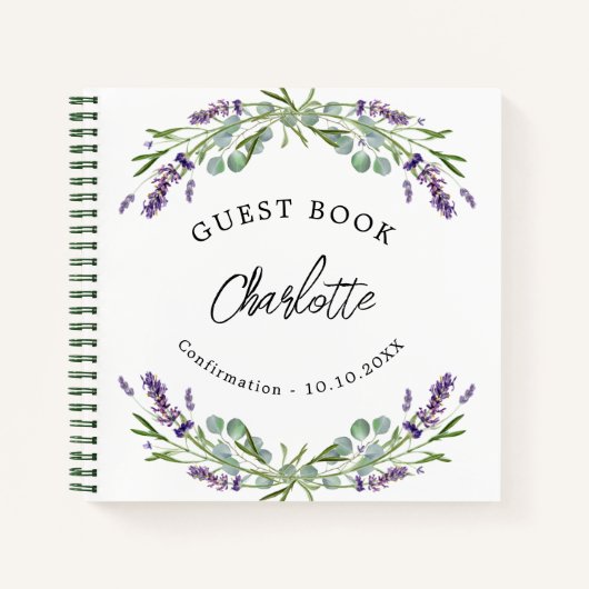 Gastboek Bevestiging lavender violet eucalyptus Notitieboek (Voorkant)