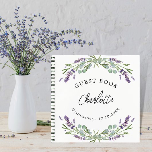 Gastboek Bevestiging lavender violet eucalyptus Notitieboek