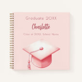 Gastboek blush roze afstudeerfeest notitieboek (Voorkant)