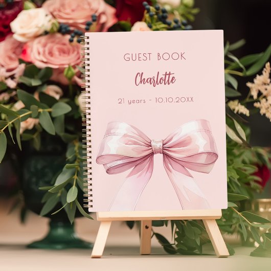 Gastboek blush roze boog verjaardag notitieboek
