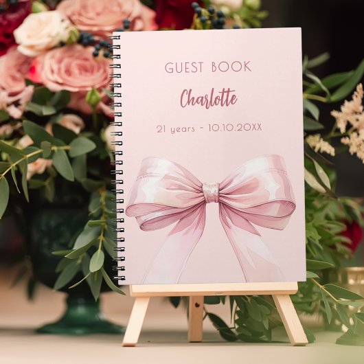 Gastboek blush roze boog verjaardag notitieboek