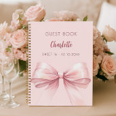 Gastboek blush roze strik SWEET 16 Notitieboek