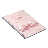 Gastboek blush roze strik SWEET 16 Notitieboek (Rechterzijde)