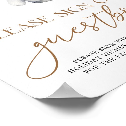 Gastboek Boho Kerstvakantie Baby shower Poster (Hoek)