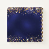 Gastboek bruiloft blauw goudsparren notitieboek (Achterkant)