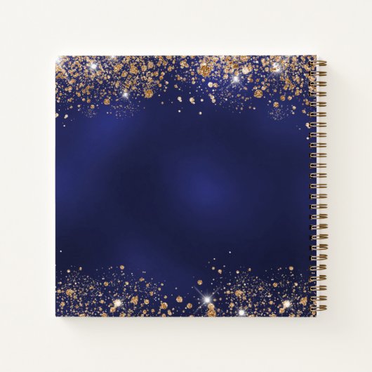 Gastboek bruiloft blauw goudsparren notitieboek (Achterkant)