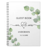 Gastboek bruiloft eucalyptus de heer mrs hart notitieboek (Voorkant)