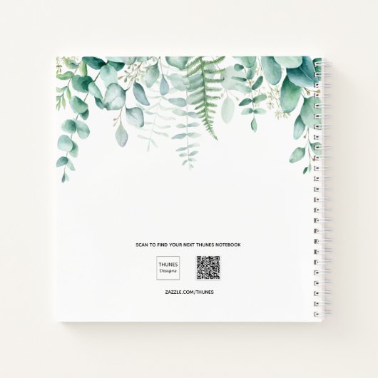 Gastboek bruiloft eucalyptus greenery de heer mrs notitieboek (Achterkant)