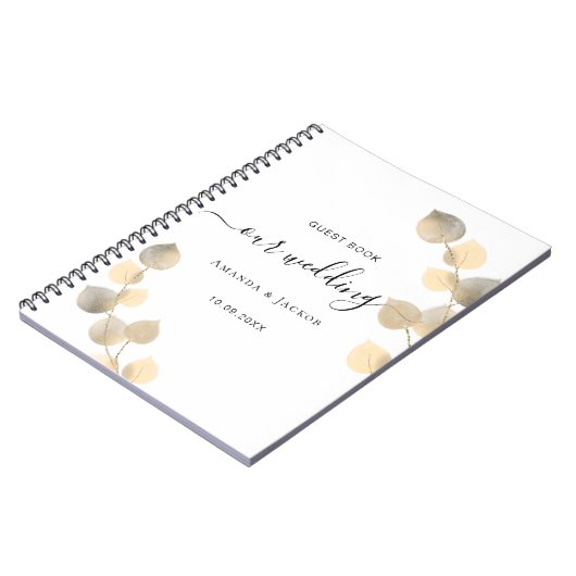 Gastboek bruiloft gouden eucalyptusbudget notitieboek (Linkerzijde)