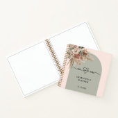 Gastboek bruiloft meneer hart roze boog salie notitieboek (Binnen)