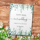Gastboek bruiloft met bosrijke bosgrond met eucaly notitieboek