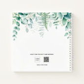 Gastboek bruiloft met bosrijke bosgrond met eucaly notitieboek (Achterkant)