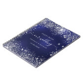 Gastboek bruiloft navy blue zilver glitter notitieboek (Linkerzijde)