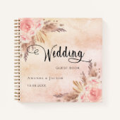 Gastboek bruiloft pampas roos goud notitieboek (Voorkant)