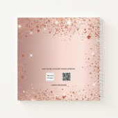 Gastboek bruiloft roos goud blush glitter mrs notitieboek (Achterkant)