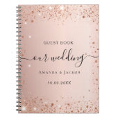 Gastboek bruiloft roos gouden namen budget notitieboek (Voorkant)