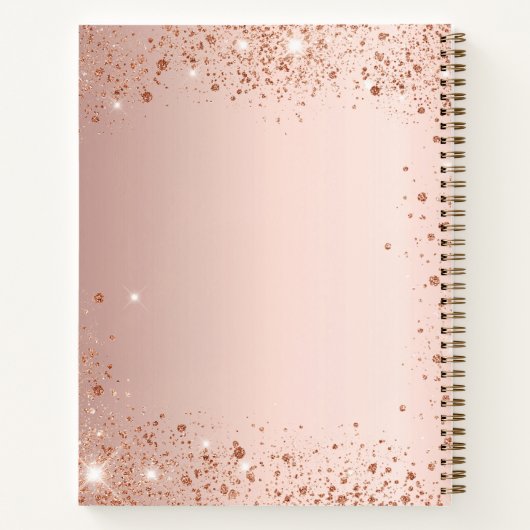 Gastboek bruiloft roos gouden namen script notitieboek (Achterkant)