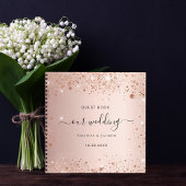 Gastboek bruiloft roos gouden namen script notitieboek