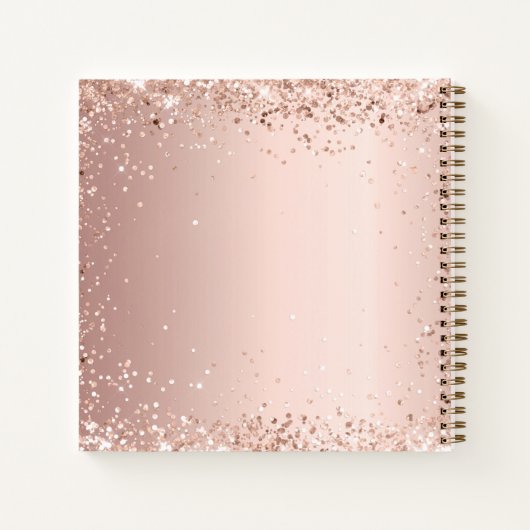 Gastboek bruiloft roos gouden script notitieboek (Achterkant)