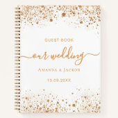 Gastboek bruiloft wit goud glitter notitieboek (Voorkant)