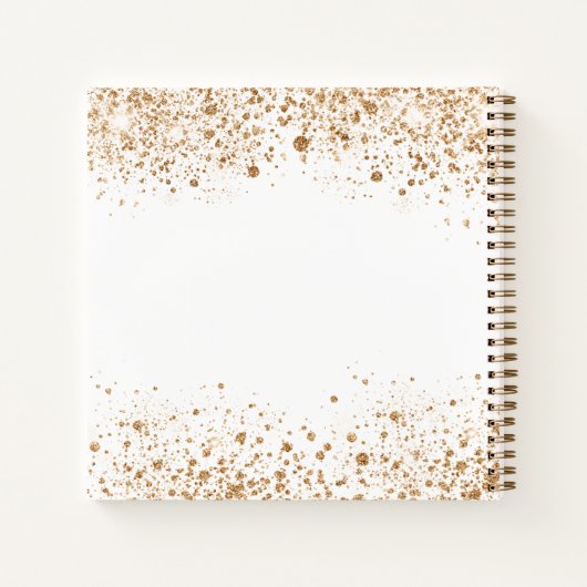 Gastboek bruiloft wit goud glitter script notitieboek (Achterkant)