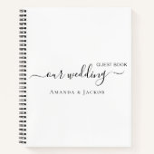 Gastboek bruiloft wit zwart modern notitieboek (Voorkant)