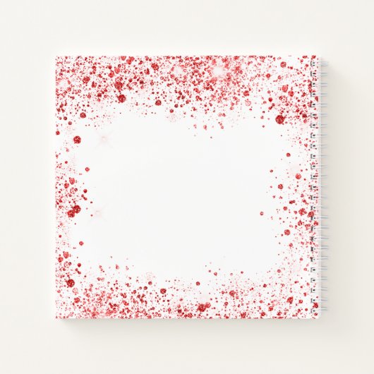 Gastboek bruiloft witte rode glitter stofnamen notitieboek (Achterkant)