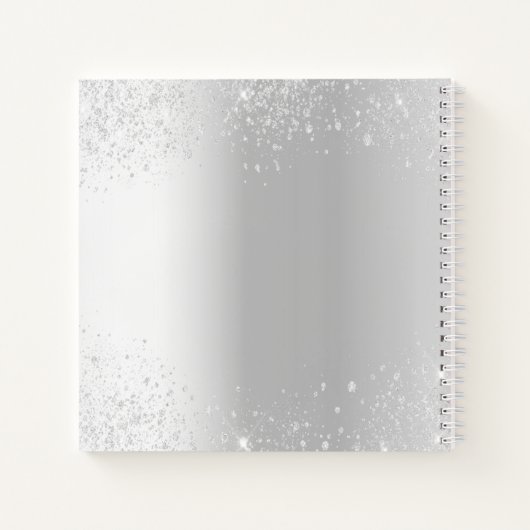 Gastboek bruiloft zilver roos goudglitter foto notitieboek (Achterkant)