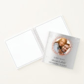 Gastboek bruiloft zilver roos goudglitter foto notitieboek (Binnen)