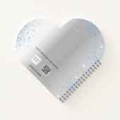 Gastboek bruiloft zilverblauw-bloemenhart notitieboek (Achterkant)