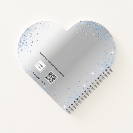 Gastboek bruiloft zilverblauw-bloemenhart notitieboek (Achterkant)