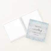 Gastboek bruiloft zilverblauwe glitter notitieboek (Binnen)