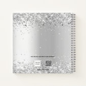 Gastboek bruiloft zilverfloralen elegant notitieboek (Achterkant)