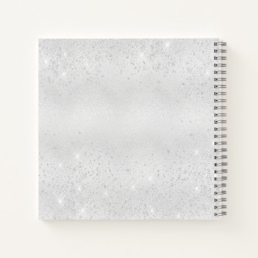 Gastboek bruiloft zilverglitter de heer mrs name notitieboek (Achterkant)