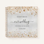 Gastboek bruiloft zilvergoudnaam notitieboek (Voorkant)